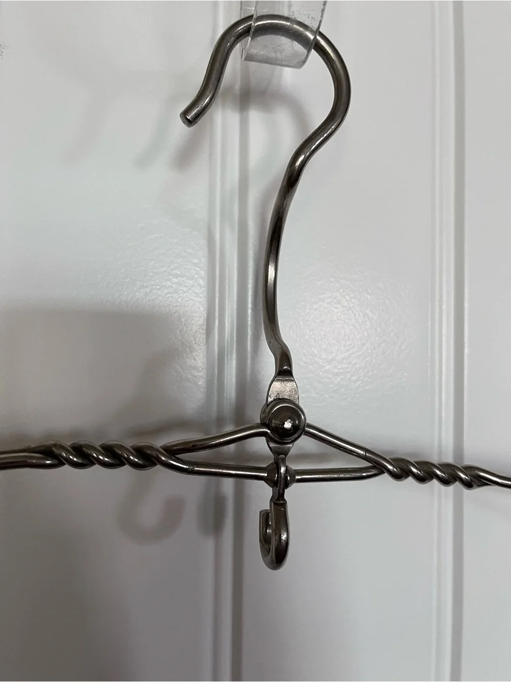 Antique Heavy Duty Twisted Metal Clothes Hanger with Shoulder Hangers and Hook